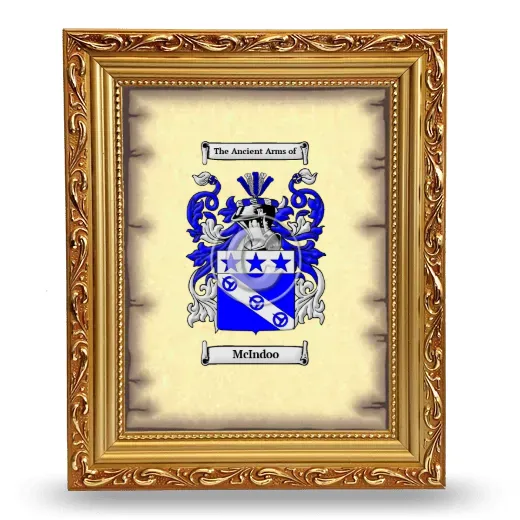 McIndoo Coat of Arms Framed - Gold