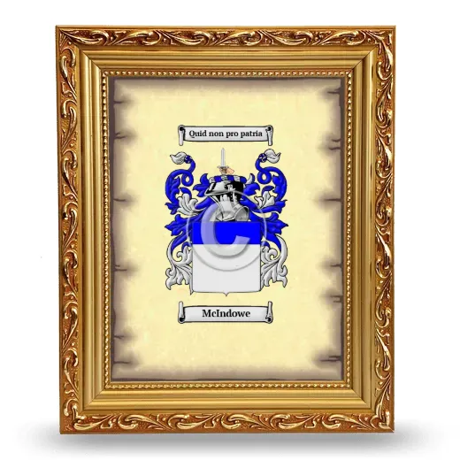 McIndowe Coat of Arms Framed - Gold