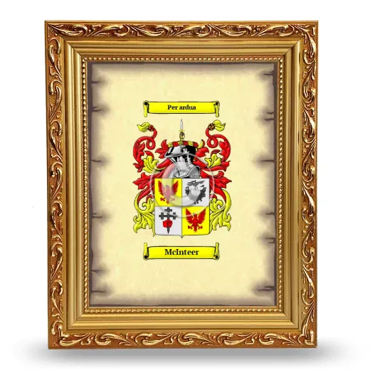 McInteer Coat of Arms Framed - Gold