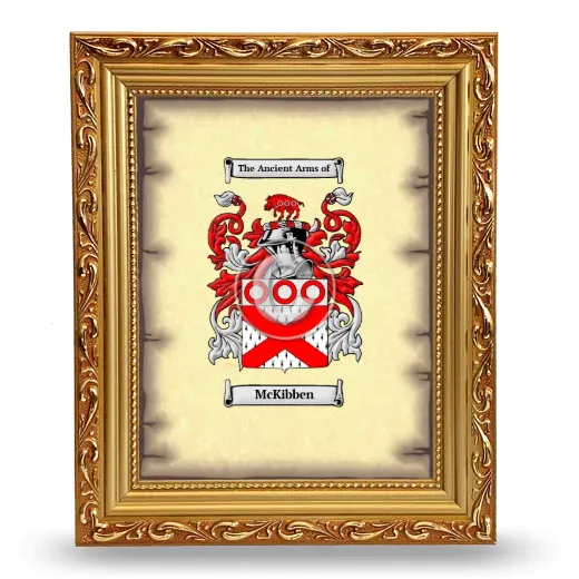 McKibben Coat of Arms Framed - Gold