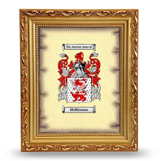 McKiernan Coat of Arms Framed - Gold