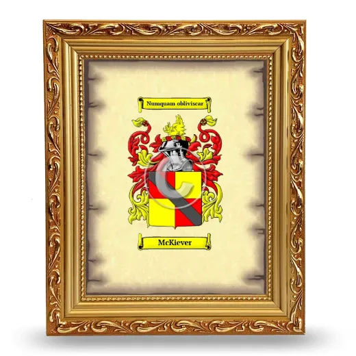 McKiever Coat of Arms Framed - Gold