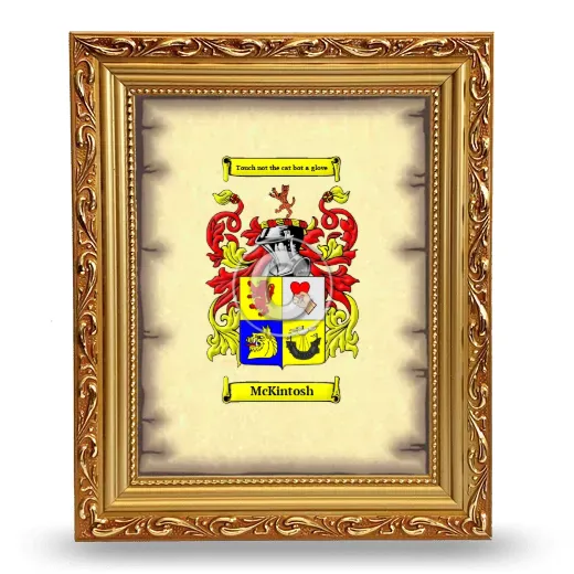 McKintosh Coat of Arms Framed - Gold