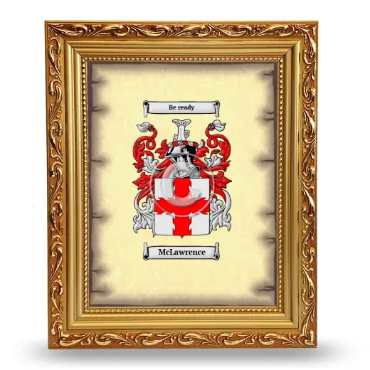 McLawrence Coat of Arms Framed - Gold