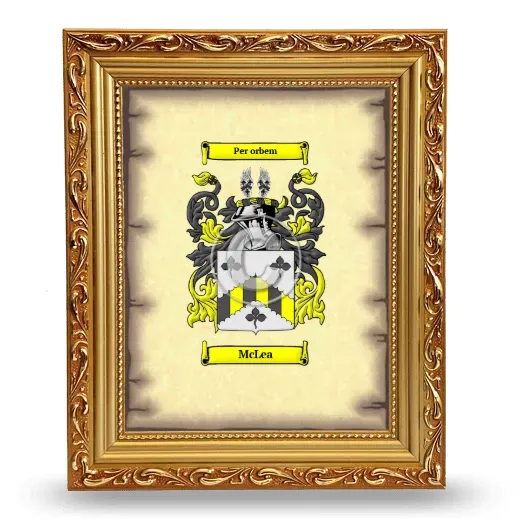 McLea Coat of Arms Framed - Gold