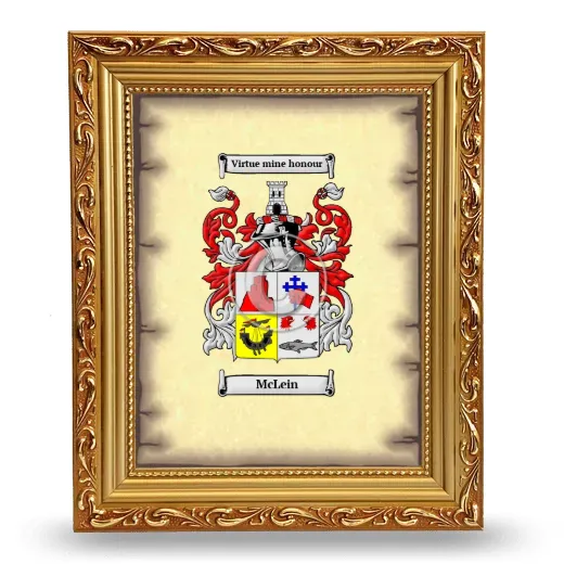 McLein Coat of Arms Framed - Gold