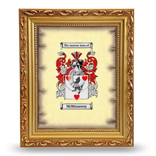 McManaway Coat of Arms Framed - Gold