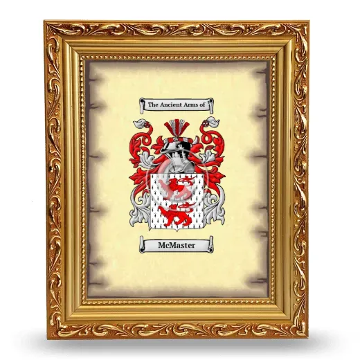 McMaster Coat of Arms Framed - Gold