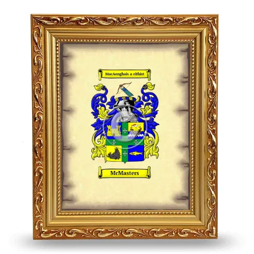 McMasters Coat of Arms Framed - Gold
