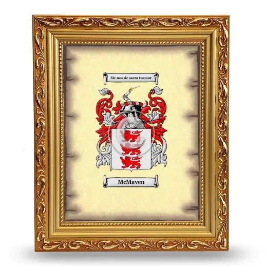 McMaven Coat of Arms Framed - Gold