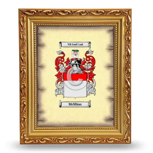 McMinn Coat of Arms Framed - Gold
