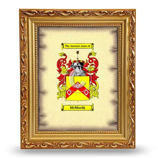 McMurdy Coat of Arms Framed - Gold