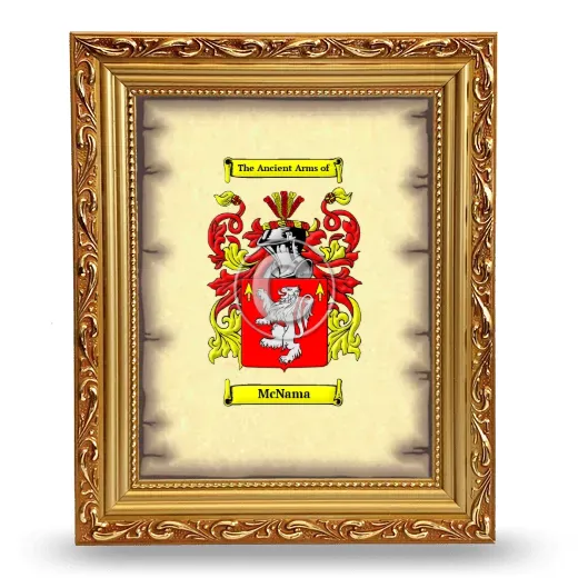 McNama Coat of Arms Framed - Gold