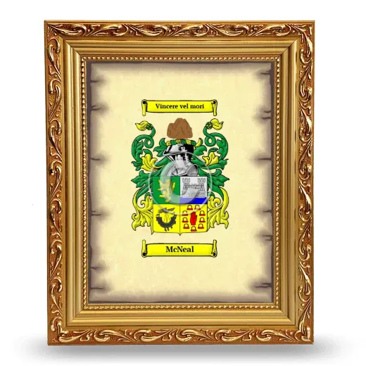 McNeal Coat of Arms Framed - Gold