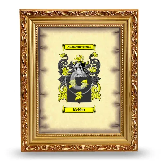 McNett Coat of Arms Framed - Gold
