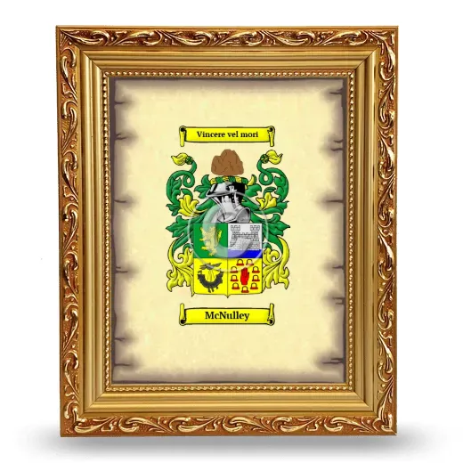 McNulley Coat of Arms Framed - Gold