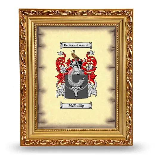 McPhillip Coat of Arms Framed - Gold