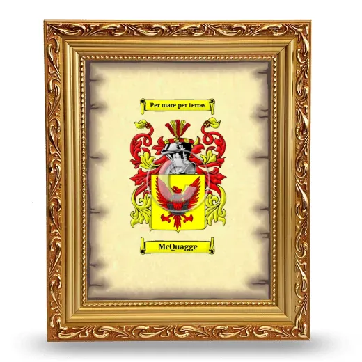 McQuagge Coat of Arms Framed - Gold