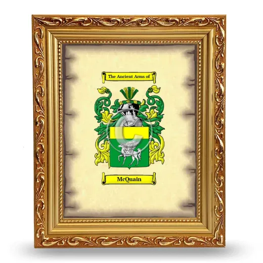 McQuain Coat of Arms Framed - Gold
