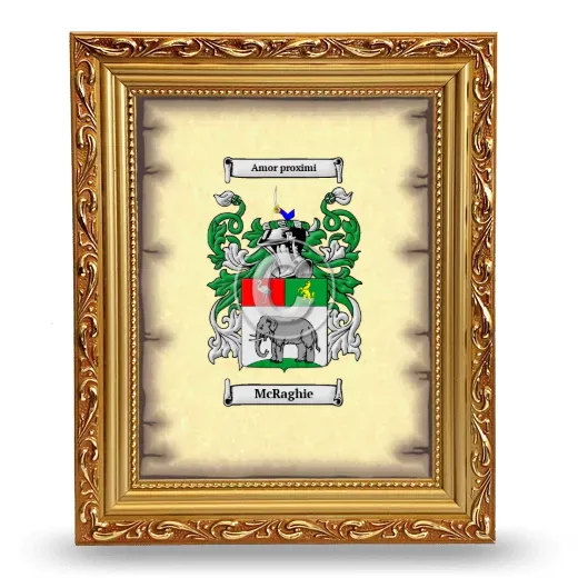 McRaghie Coat of Arms Framed - Gold