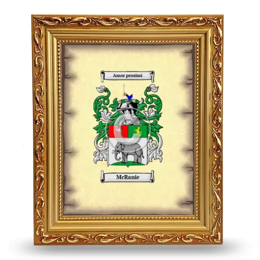 McRanie Coat of Arms Framed - Gold