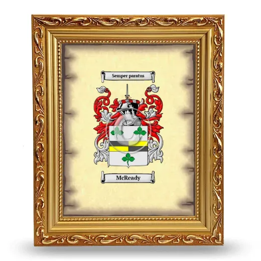 McReady Coat of Arms Framed - Gold