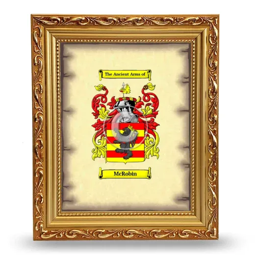 McRobin Coat of Arms Framed - Gold