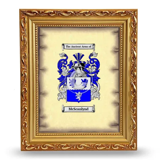 McScanlynd Coat of Arms Framed - Gold