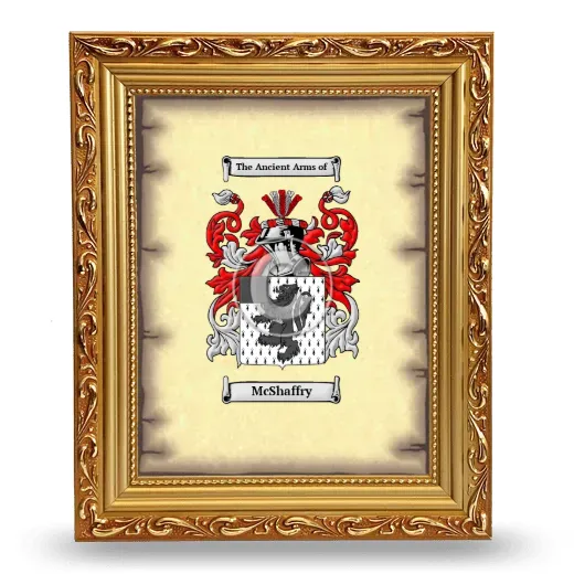 McShaffry Coat of Arms Framed - Gold