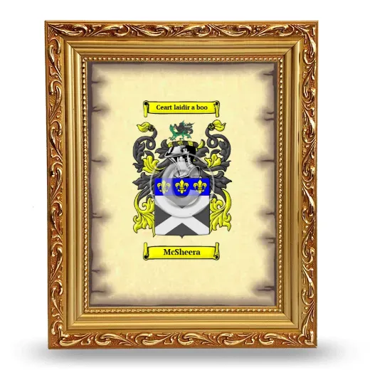 McSheera Coat of Arms Framed - Gold