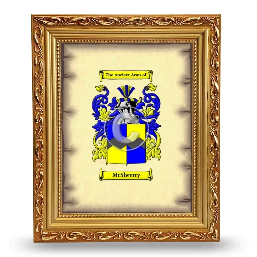McSheerry Coat of Arms Framed - Gold