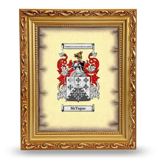 McTague Coat of Arms Framed - Gold