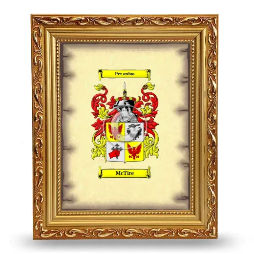McTire Coat of Arms Framed - Gold