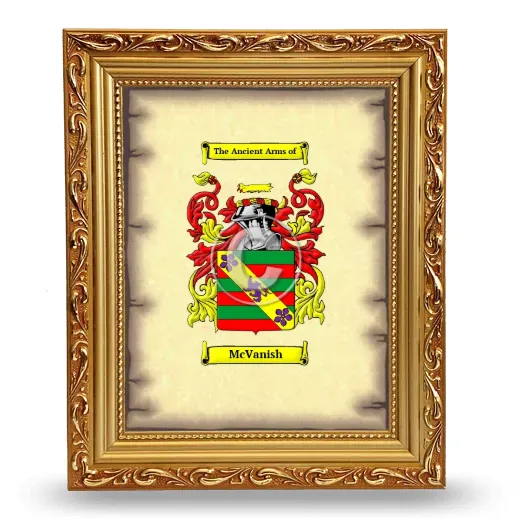 McVanish Coat of Arms Framed - Gold