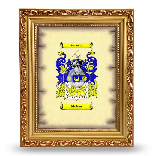 McVea Coat of Arms Framed - Gold