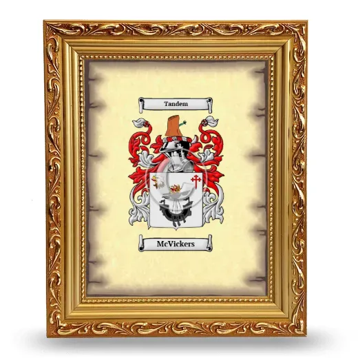 McVickers Coat of Arms Framed - Gold