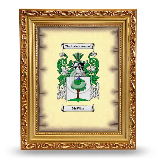 McWha Coat of Arms Framed - Gold