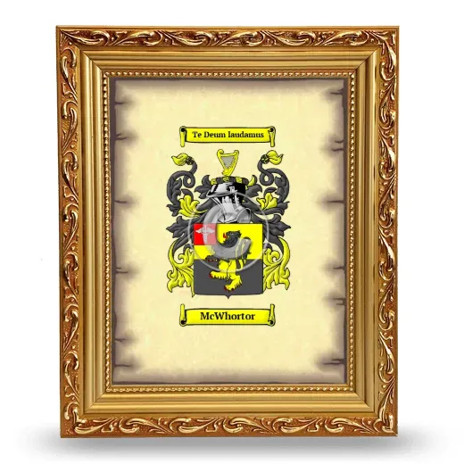 McWhortor Coat of Arms Framed - Gold