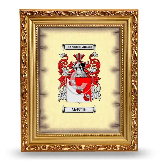 McWillie Coat of Arms Framed - Gold