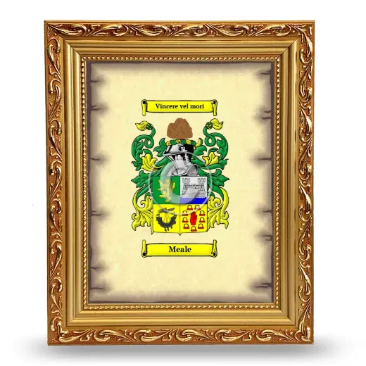 Meale Coat of Arms Framed - Gold