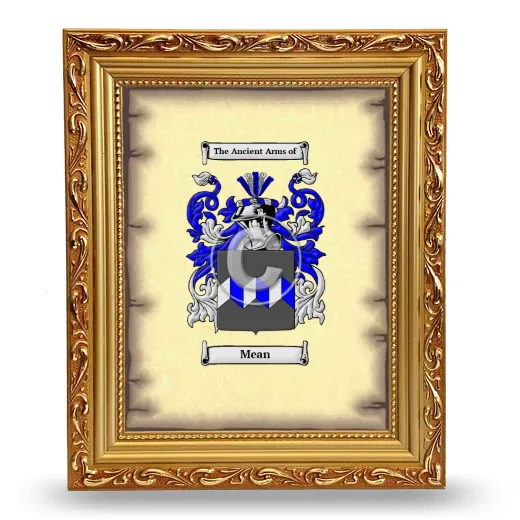 Mean Coat of Arms Framed - Gold