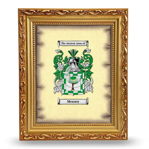 Meaney Coat of Arms Framed - Gold