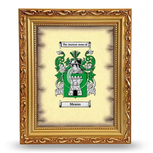 Meano Coat of Arms Framed - Gold