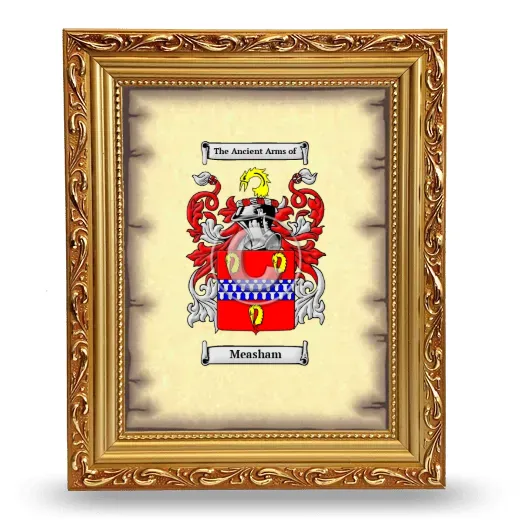 Measham Coat of Arms Framed - Gold