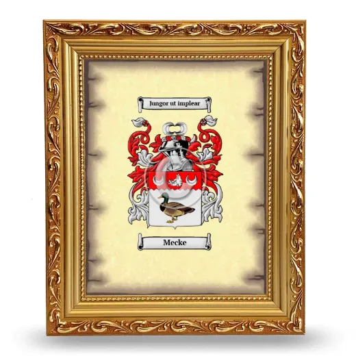 Mecke Coat of Arms Framed - Gold
