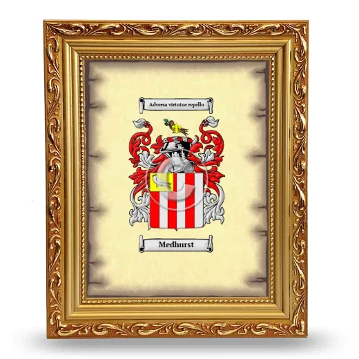 Medhurst Coat of Arms Framed - Gold