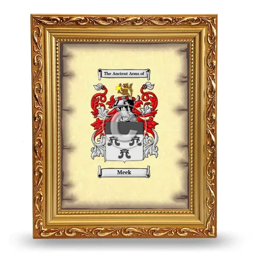 Meek Coat of Arms Framed - Gold