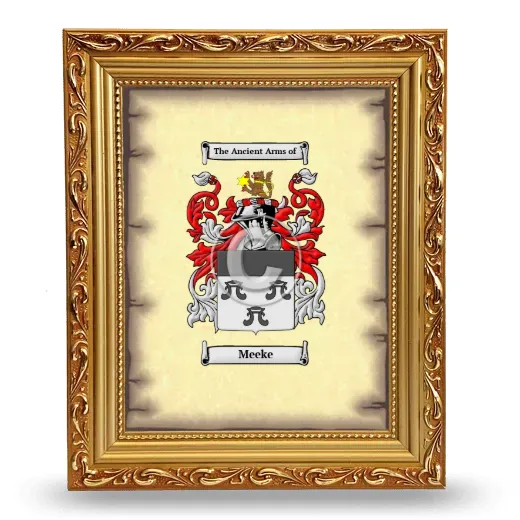 Meeke Coat of Arms Framed - Gold