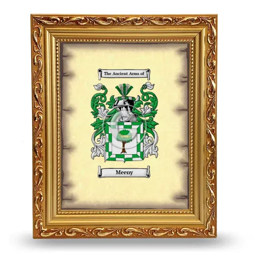 Meeny Coat of Arms Framed - Gold