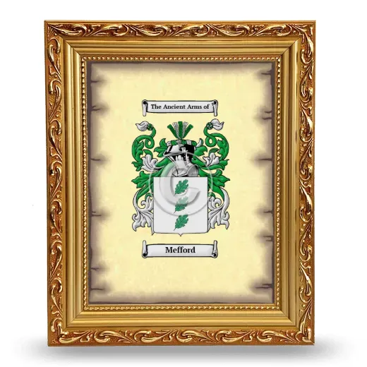Mefford Coat of Arms Framed - Gold